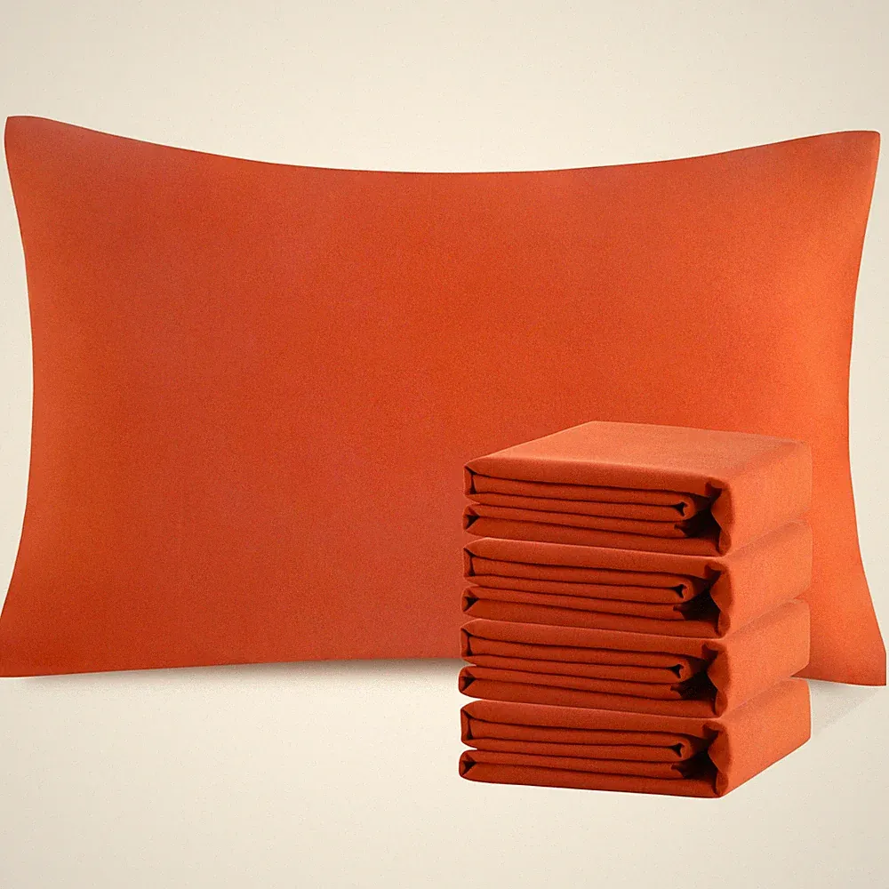 20x30 Pillowcases 4 Pack, Brushed Microfiber, Stain Resistant, Orange