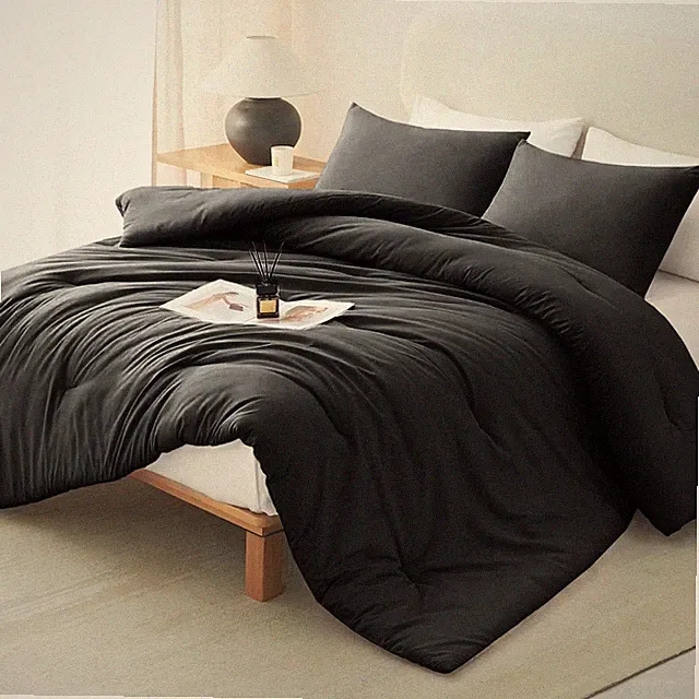 3 Piece Duvet Cover Bedding Set with Pillow Sham Reversible Quilt Cover Set Twin
