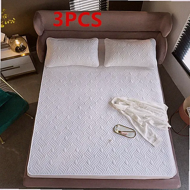 3PCS Mattress Bed Covers Protector Skin-friendly Brush Cotton Mattress Bedskirts