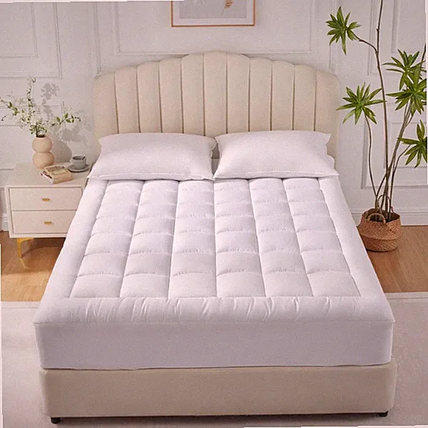 4 Inch Thick Mattress Topper Quilted Cooling Mattress Topper Pad 1200 GSM