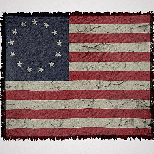 Betsy Ross Flag USA Distressed Throw Blanket 50"x60" Soft Warm Stain Resistant