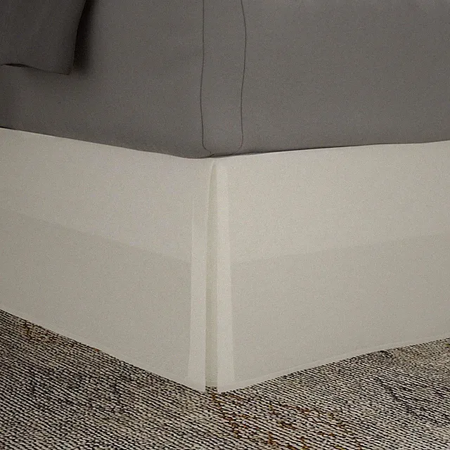 Classic Tailored Bed Skirt Dust Ruffle Microfiber 14" Drop Length Queen Ivory