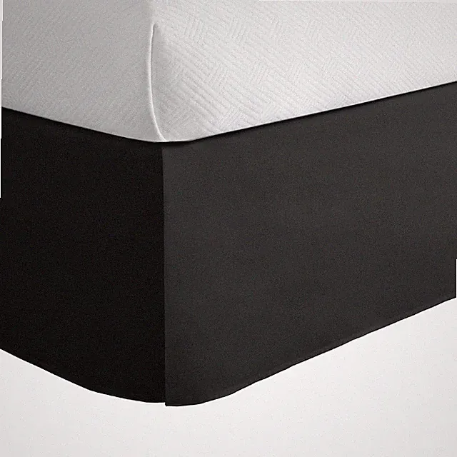 Classic Tailored, Microfiber, 14" Drop Length Bed Skirt Dust Ruffle, Full, Black