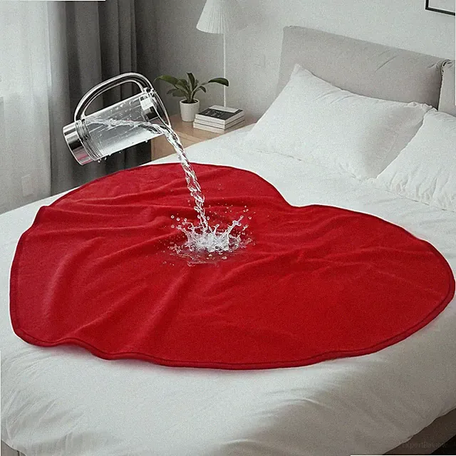 "KAWBIYJ Waterproof Blanket Bed Stain-Resistant Throw 47.2""x47.2"" Heart Red"