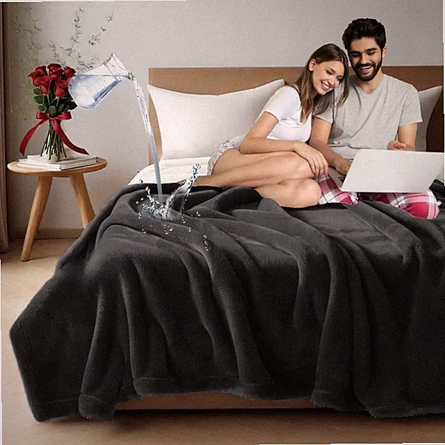 King Size Waterproof & Stain Resistant Blanket for Couples - 90'' x 80'' Love Th