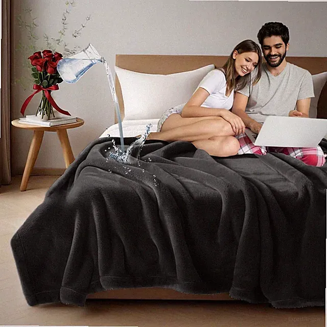 Lovers Blanket Waterproof and Stain Proof, Black Waterproof Blanket Queen Siz...