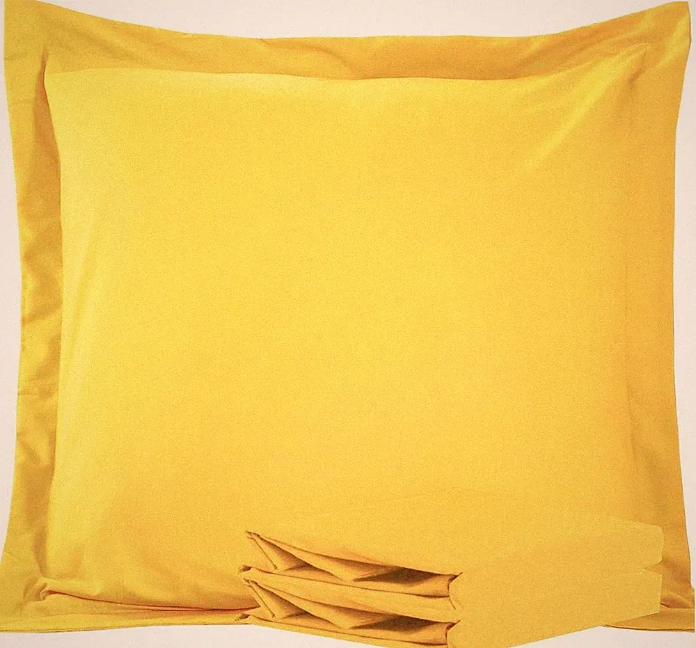 Luxurious 26x26 Microfiber Pillow Shams - 2 Pack in Stain-Resistant Yellow