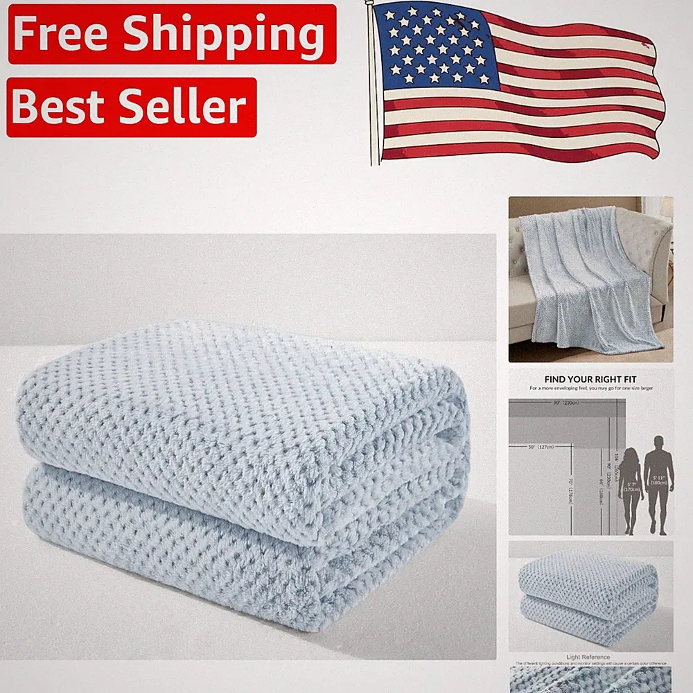 Luxurious Waffle Throw Blanket 50x70 – Soft, Stain Resistant & Machine Washable