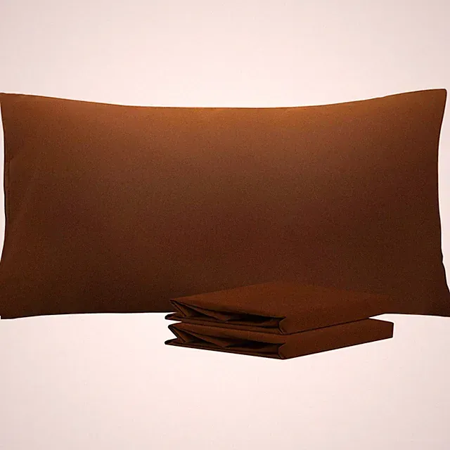 Pillowcase Set King Size, 2 Pack Microfiber, Stain Resistant, Brown