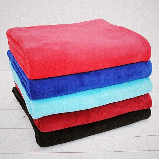 PLUSH FLEECE BLANKET THROWS - 50" X 60" - SOFT FUZZY COZY - 14 COLOR OPTIONS