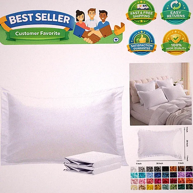 Queen Pillow Shams - 2 Pack Brushed Microfiber 20x30 Sham Covers - Super Soft...