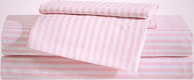Soft Pink Stripe Queen Bedding Set for Kids - Stain-Resistant Sheets