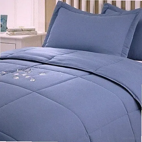 Solid Blue 3 pc Comforter Set Stain Water Resistant Twin Full Queen King Bedding