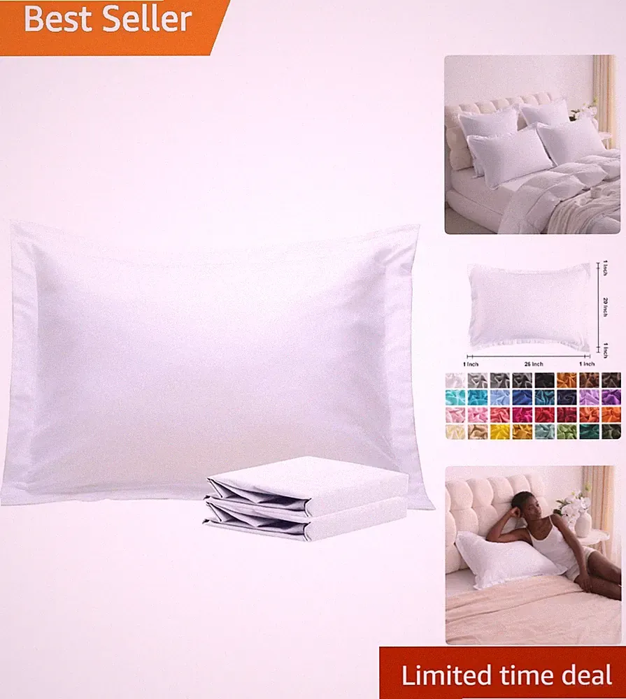 Standard Pillow Shams - 2 Pack Brushed Microfiber 20x26 Sham Covers - Super S...
