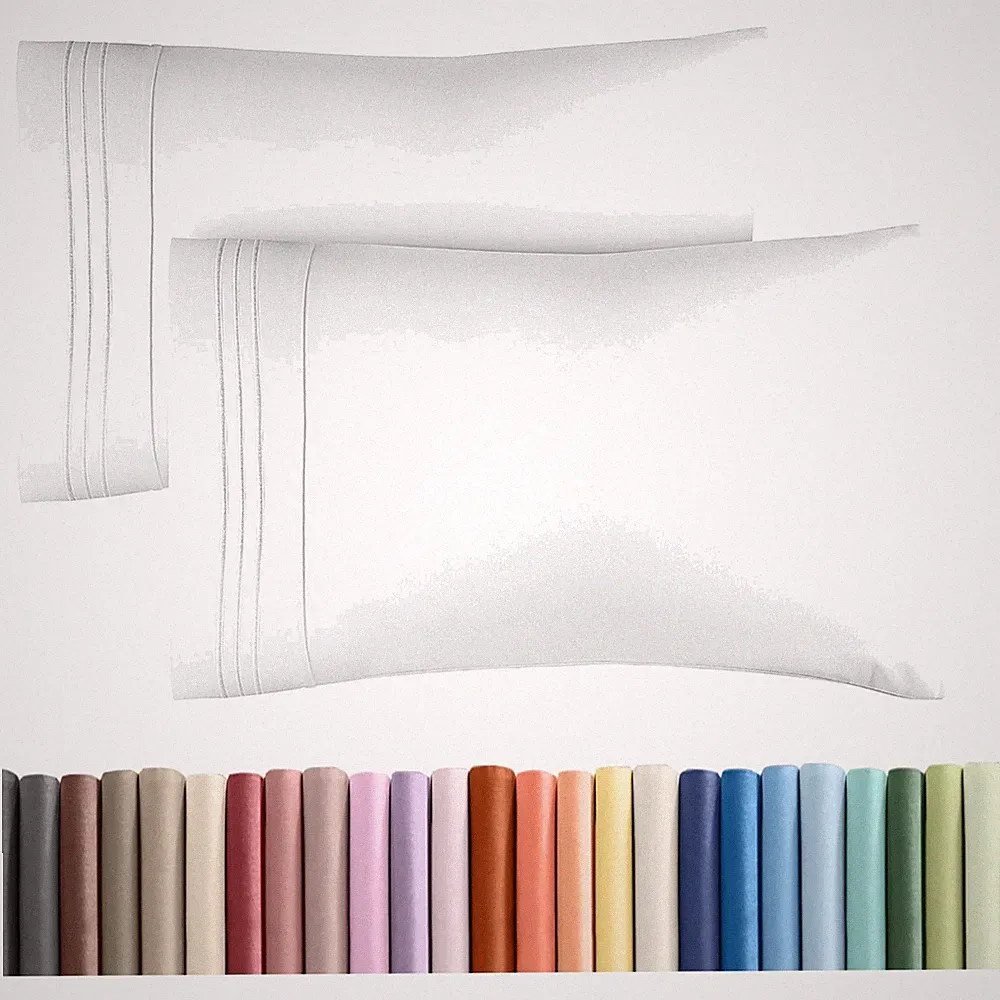 White King Pillow Shams - Double-Brushed Microfiber - 2 Pack